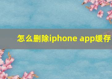 怎么删除iphone app缓存